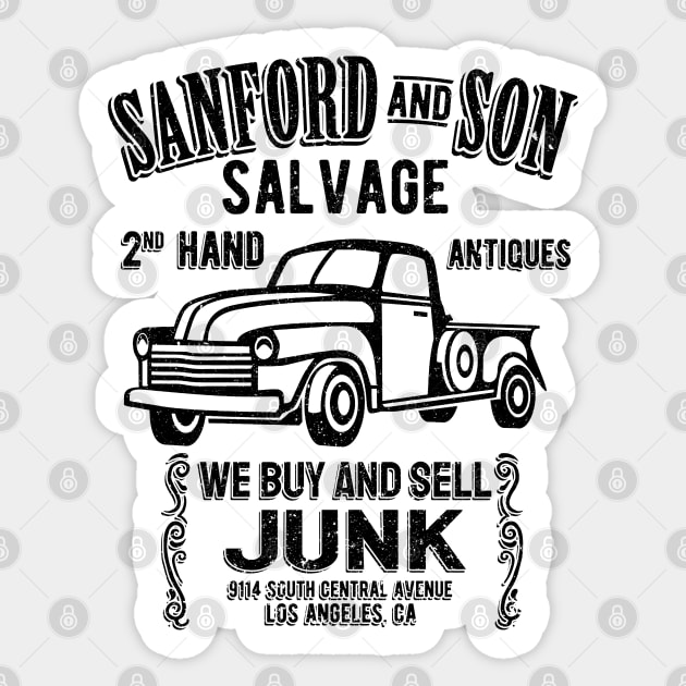 Sanford and Son Salvage (blk) Sticker by OniSide